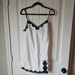 Victoria's Secret White Chemise with Black Lace